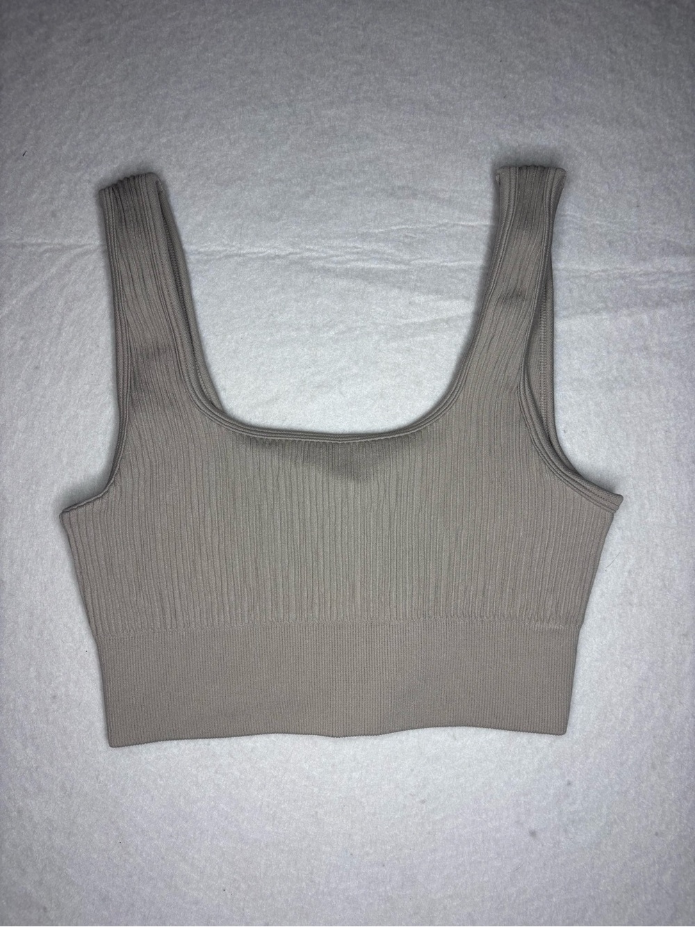 Yogalicious Rib Veyra Bra in Taupe Woman’s Size Small